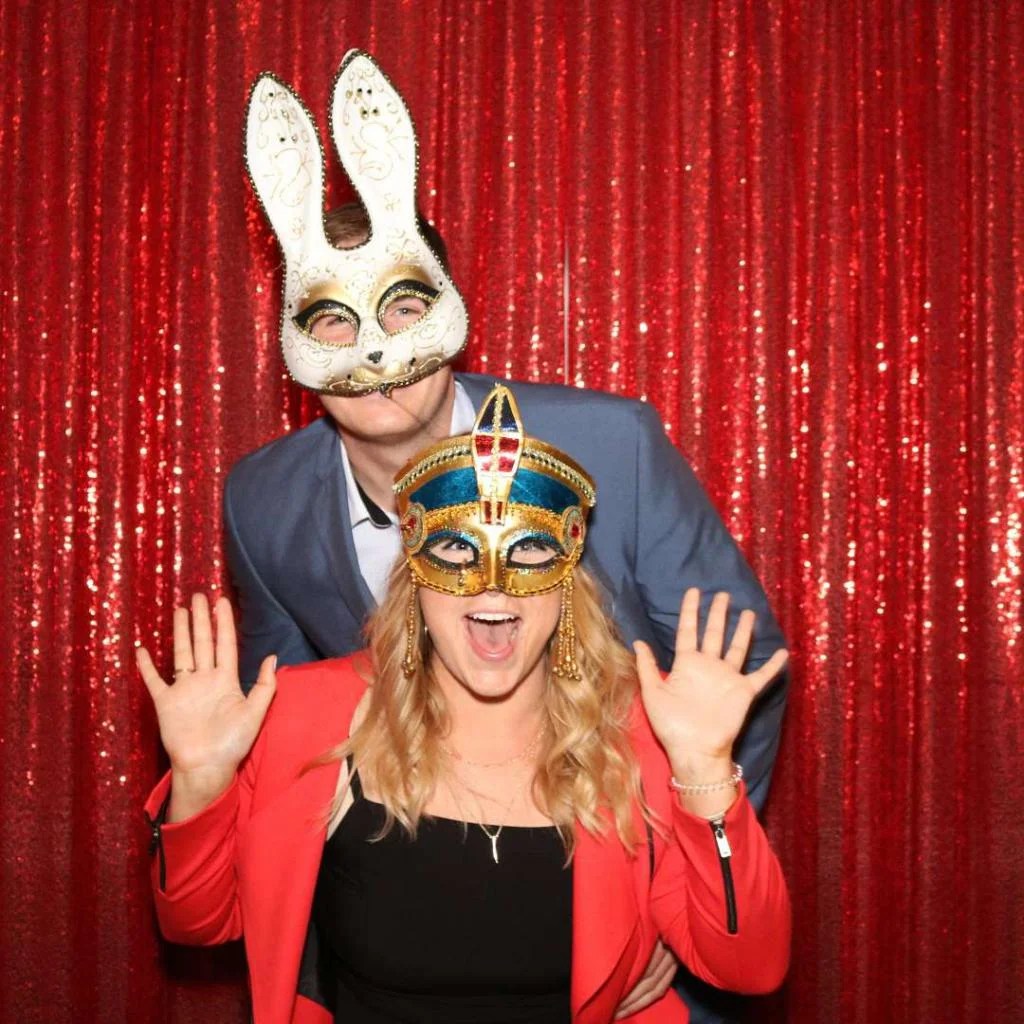 Red Sequin Backdrop Photo Booth Rental