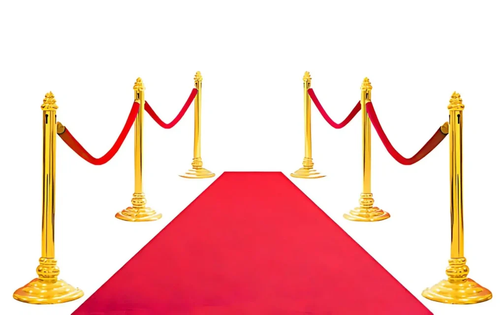 Red Carpet with Gold Stanchions