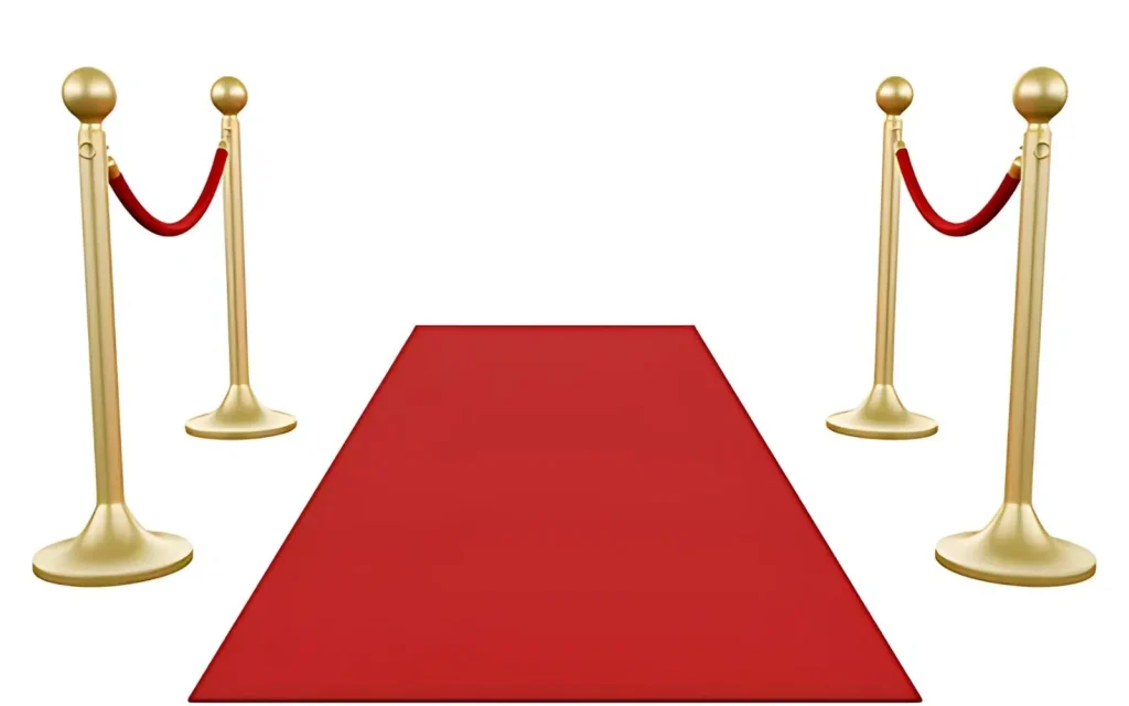 Red Carpet with Gold Stanchions