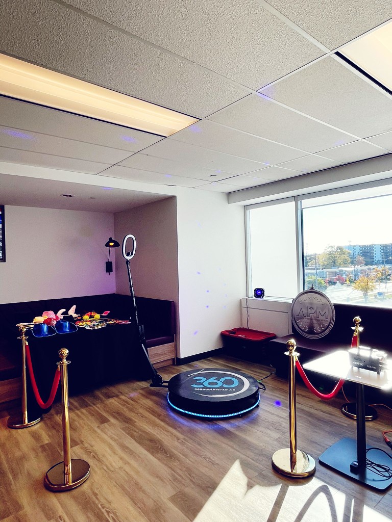 North York 360 video booth with stanchions